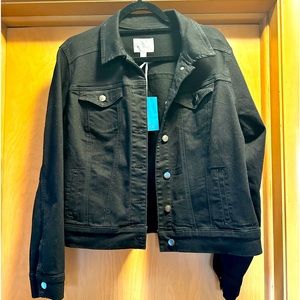 NWT, black denim jacket size 1X
